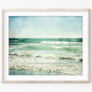 Beach Photography Print Pale Aqua Blue Wall Art Ocean Waves Print, Coastal Wall Art, 8x10 16x20, Nature Photography, Beach Decor image 7