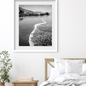 Black and White Beach Photography Ocean Photography, Seascape, California, Coastal Wall Art, 8x10 16x20 Print, Beach Print image 3