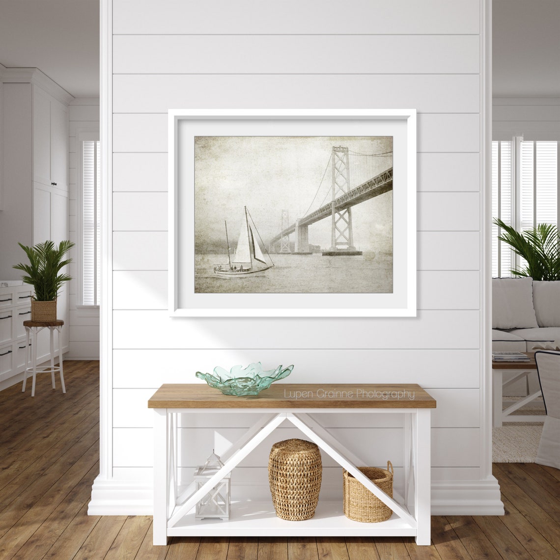 Nautical Wall Art Vintage Style Sailboat Print Black and Etsy