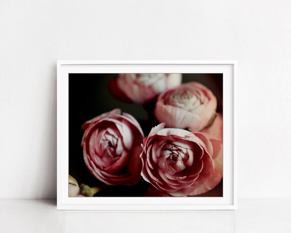 Wall Hangings Flower Poster Moody Red Rose Floral Photography Digital ...