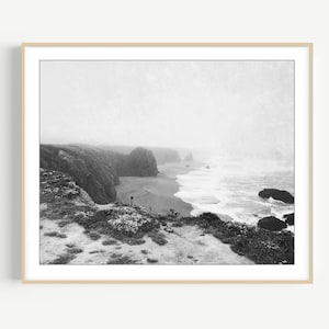 California Coastal Print, Black and White Beach Photography Print, Wall Art, Beach Print, Nature Photography