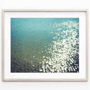 Beach Photography, Teal Turquoise Water, Set of Four Prints, Bathroom Wall Art Decor, Print Set, Water Ripples, 5x7 8x10, Ocean Prints image 4