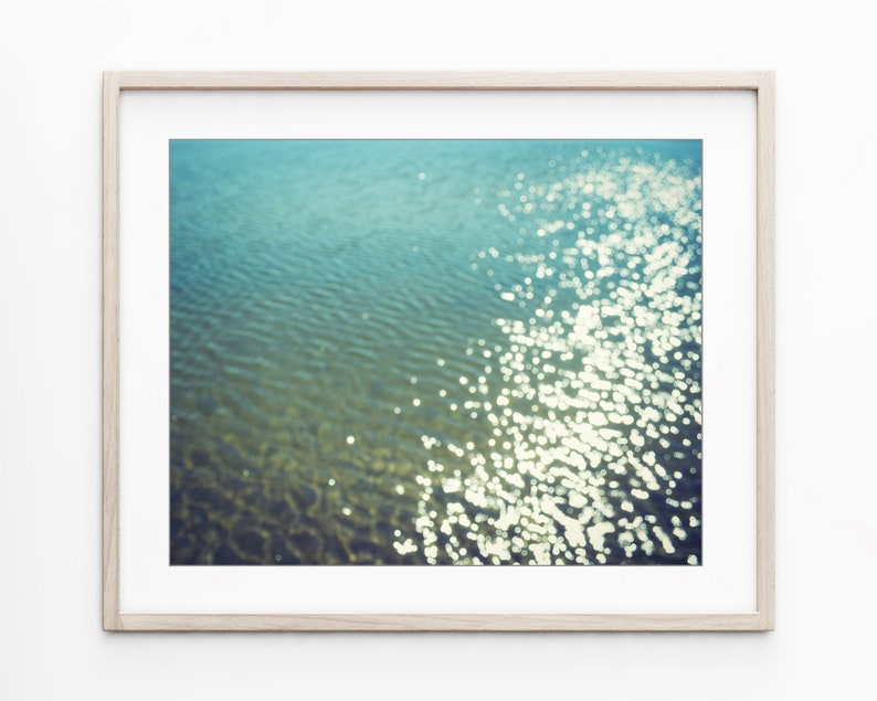 Beach Photography, Teal Turquoise Water, Set of Four Prints, Bathroom Wall Art Decor, Print Set, Water Ripples, 5x7 8x10, Ocean Prints image 4