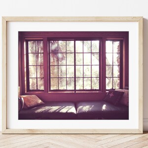 Cabin Morning Window Seat, Cabin Print, Architecture Art, Mauve Plum, Jack London House, Entryway Wall Art, 8x10 11x14, Rustic Cabin Decor image 5