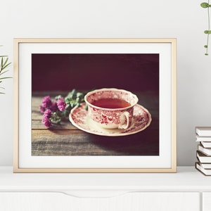 Tea Cup Print Still Life Photography Print Farmhouse Kitchen Decor, Dining Room Wall Decor, 5x7 11x14, Country Kitchen Wall Art image 3