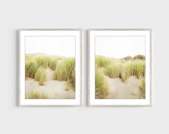 Sand Dune Beach Grass Prints, Coastal Wall Art for Living Room, Set of 2 Prints, Beach Photography, 8x10 11x14 12x16 Prints