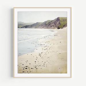 Neutral Coastal Wall Art for Living Room – Serene Beach Photography Print