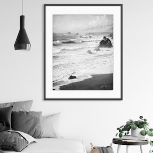 Seascape Print Black and White Photography / Northern California Coastal Wall Art