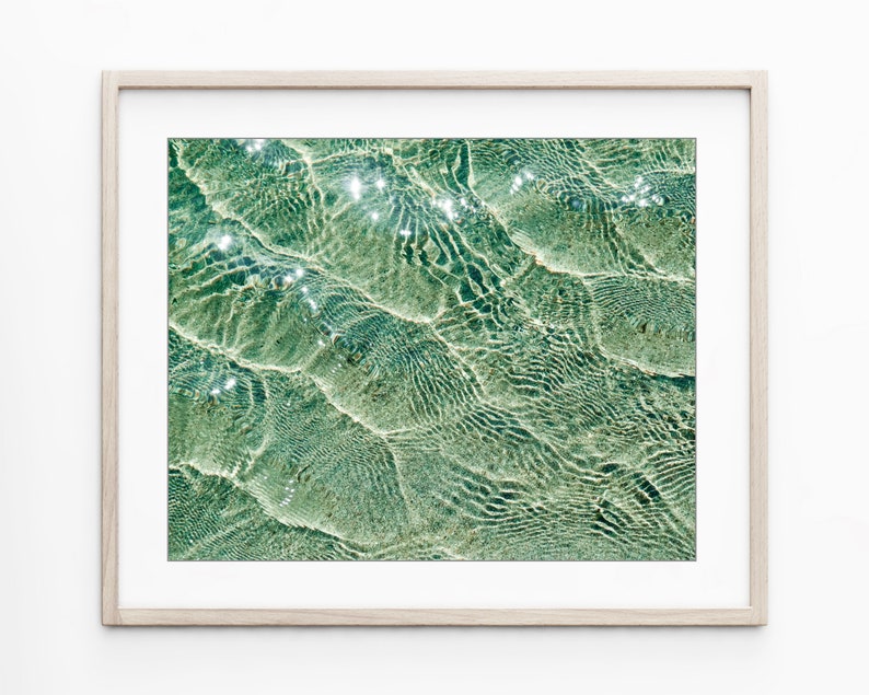 Beach Photography, Teal Turquoise Water, Set of Four Prints, Bathroom Wall Art Decor, Print Set, Water Ripples, 5x7 8x10, Ocean Prints image 6