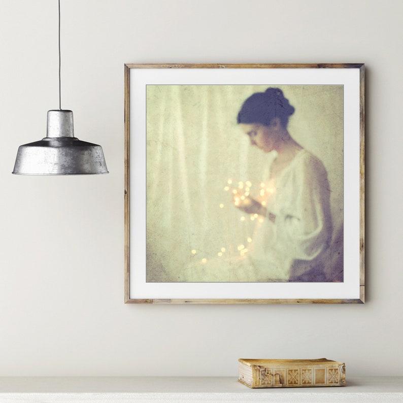 Vintage Style Figurative Print Dreamy Fairy Ethereal Woman Portrait Fine Art Photography Print Bedroom Wall Art image 3