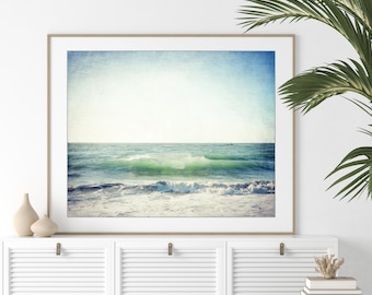 Ocean Wave Print - California Beach Photography, Aqua Blue, Beach Wall Art Print, Ocean Photography, 8x10 16x20 Print, Beach Wall Decor