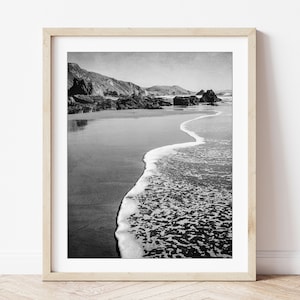 Black and White Beach Photography Ocean Photography, Seascape, California, Coastal Wall Art, 8x10 16x20 Print, Beach Print image 6