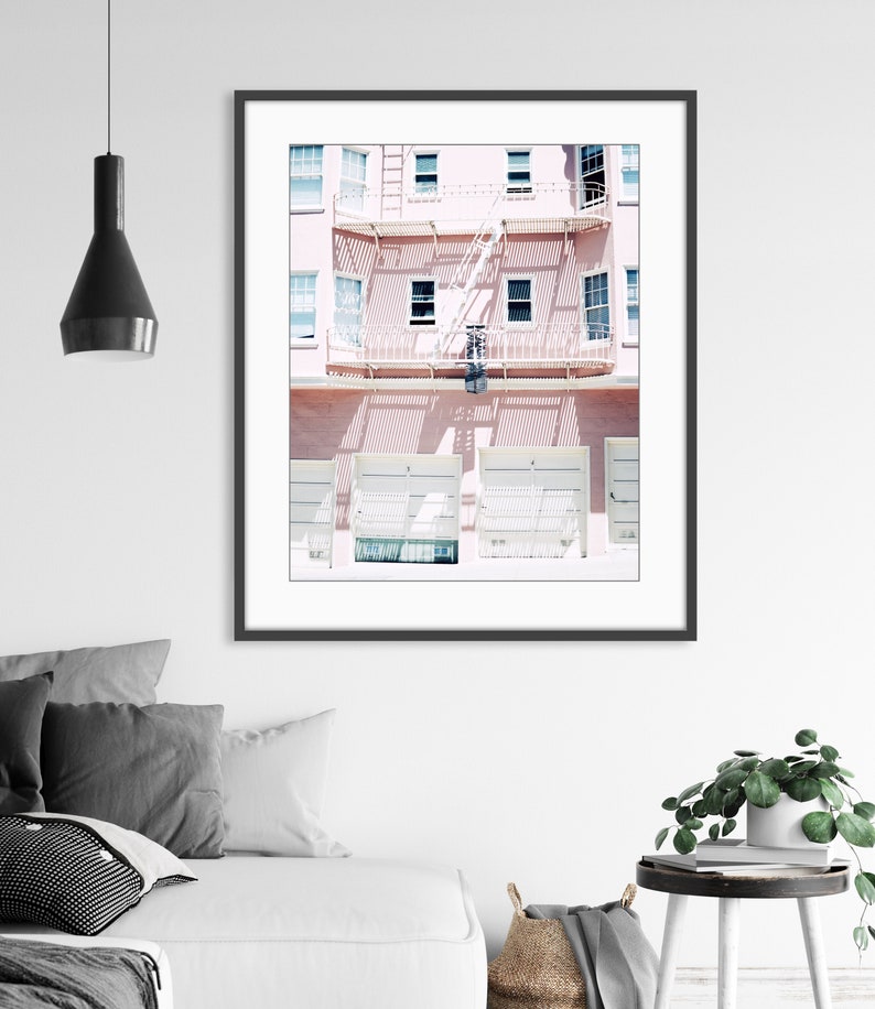 San Francisco Print Pale Pink Architecture, Urban Art, Pink Wall Art, California Travel Photography, House, Castro District image 6