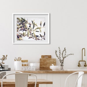 Olive Branch Botanical Print Nature Photography, Olive Leaves Wall Art, Farmhouse Kitchen Decor, Dining Room Art, Botanical Print image 5