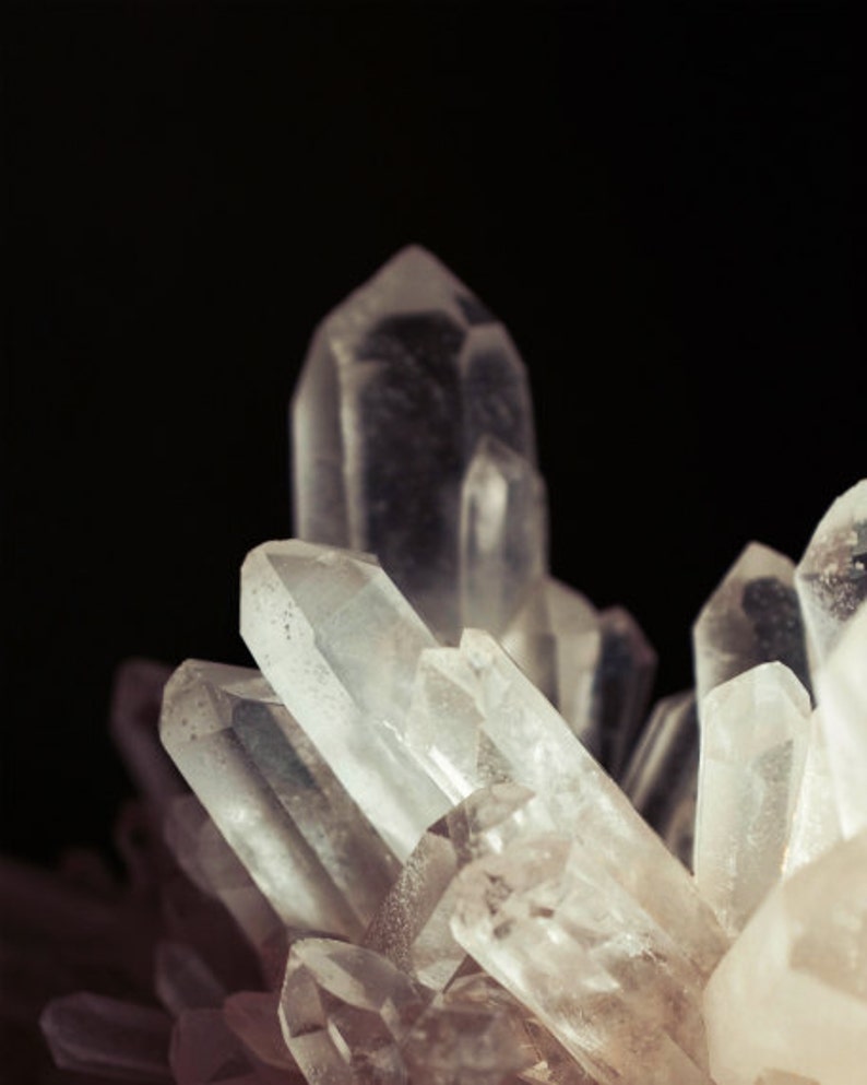 Quartz Crystal Print Set Mineral Wall Art Set of Three Etsy