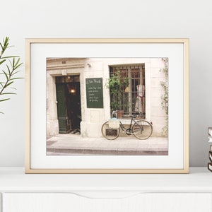 France Bicycle Print, Travel Photography, French Boutique, Shop Window, Beige Cream, Bike Photograph, Neutral Wall Art, Bike Wall Art image 6