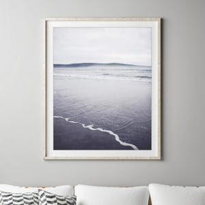 Gray Blue Beach Photography, Coastal Decor, Gray Wall Art, Beach Wall Art, Northern California, Ocean Photograph, 8x10 16x20 Print