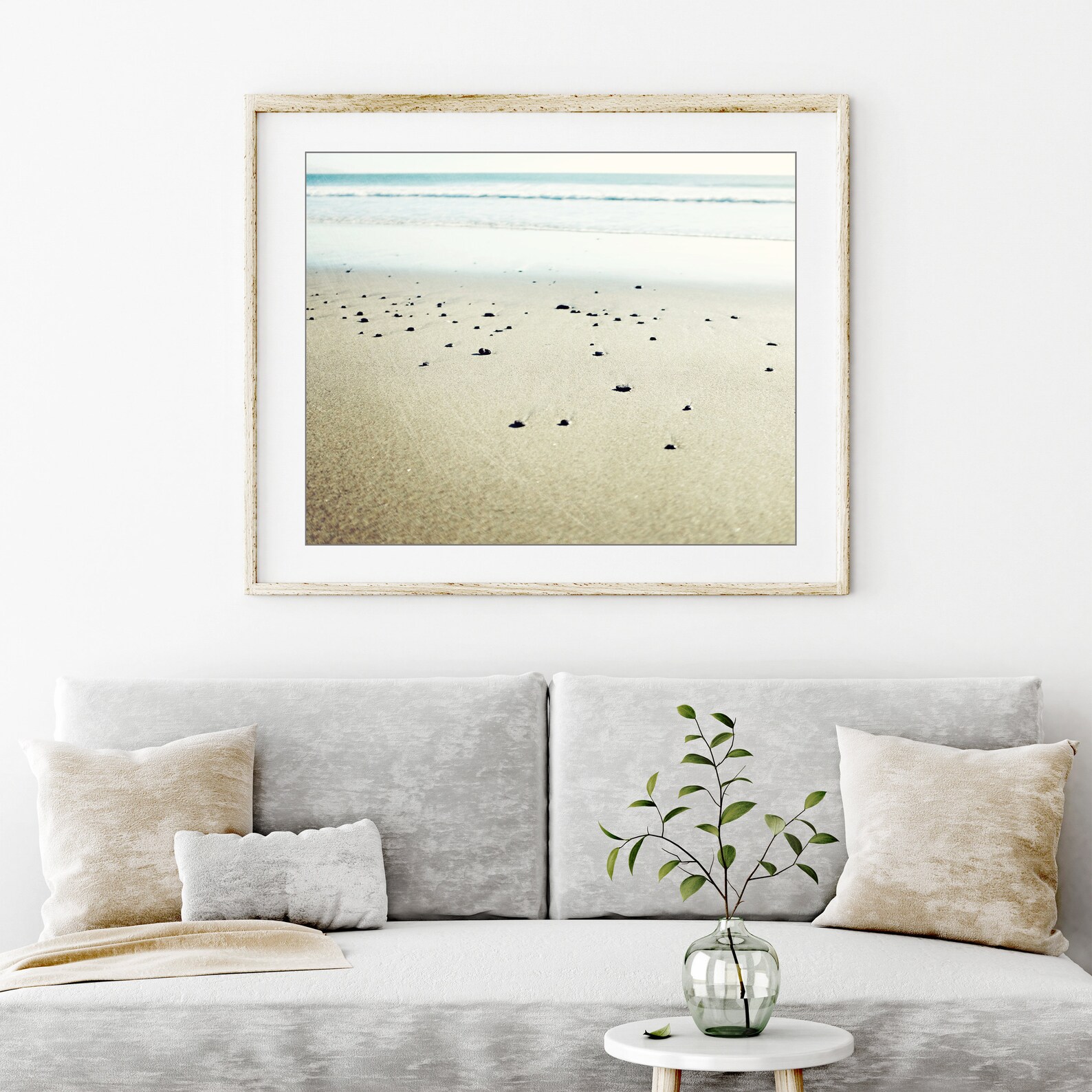 Beach Photography Pale Blue Beige Wall Art Ocean Print Etsy