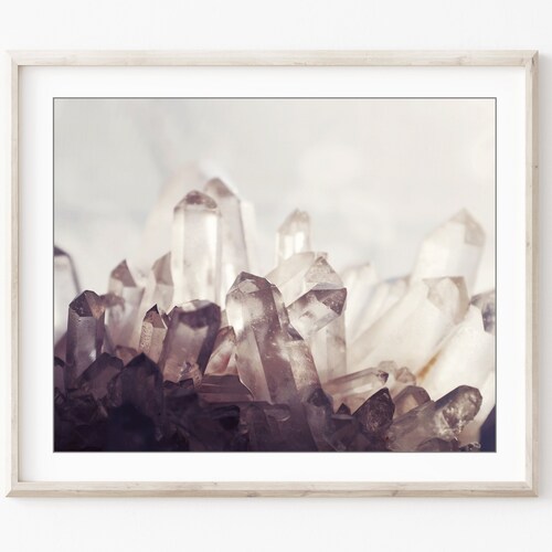 Quartz Crystal Print Set Mineral Gemstone Wall Art Nature Etsy
