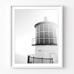 Lighthouse Print - Black and White Photography Nautical Wall Art Print, Contemporary Decor, 8x10 11x14 Architecture Black and White Wall Art