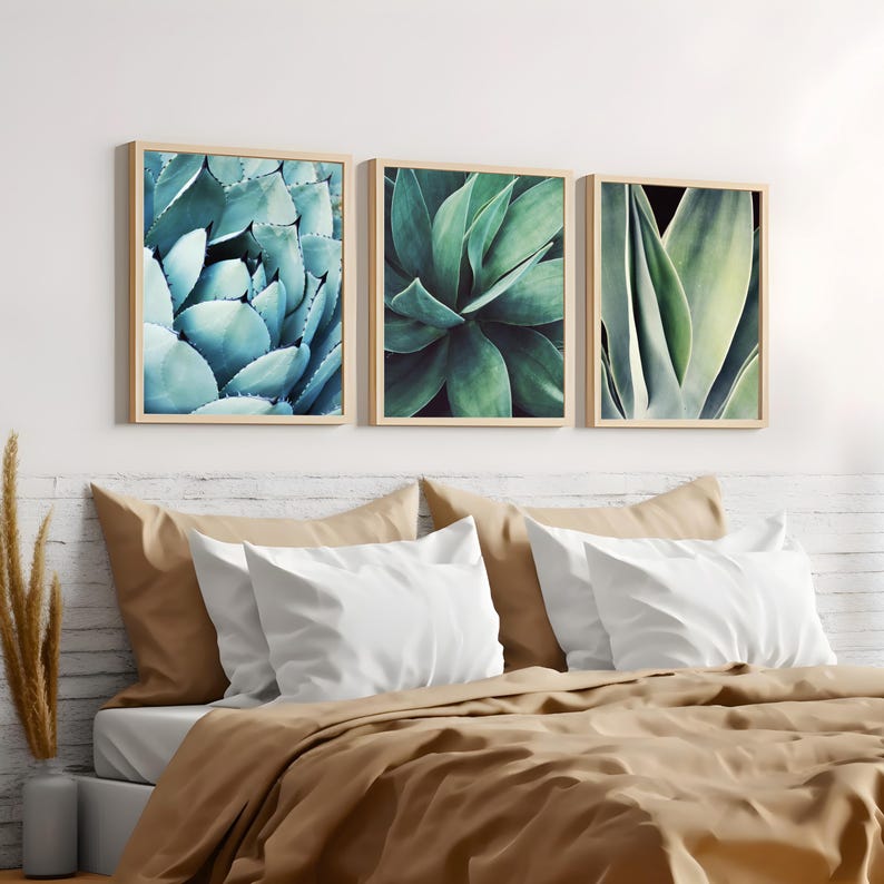 Agave Leaf Prints - Blue Green Wall Art, Botanical Nature Photography, Living Room Art, 8x10 11x14 Prints - Save 30% bild 1