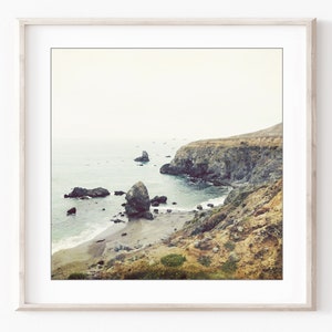 Estampados costeros rústicos, fotografía oceánica, conjunto de paredes de galería, California, paisajes marinos, conjunto de impresión cuadrada 5x5 8x8 decoración neutral de sala de estar imagen 5