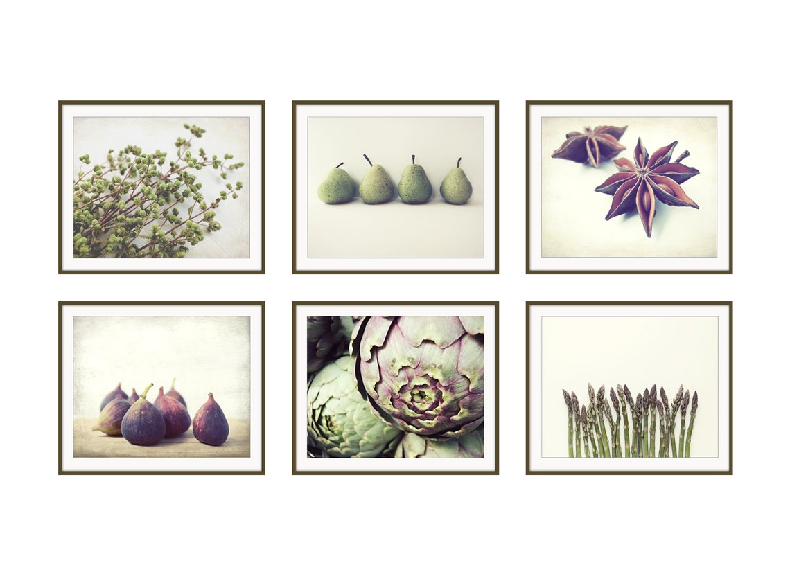 Kitchen Wall Art Set of 6 Prints Food Photography | Etsy