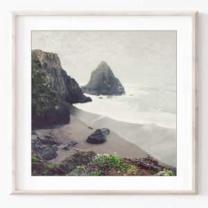 Rustic Coastal Prints, Ocean Photography, Gallery Wall Set, California, Seascapes, Square Print Set 5x5 8x8 Neutral Living Room Decor image 7