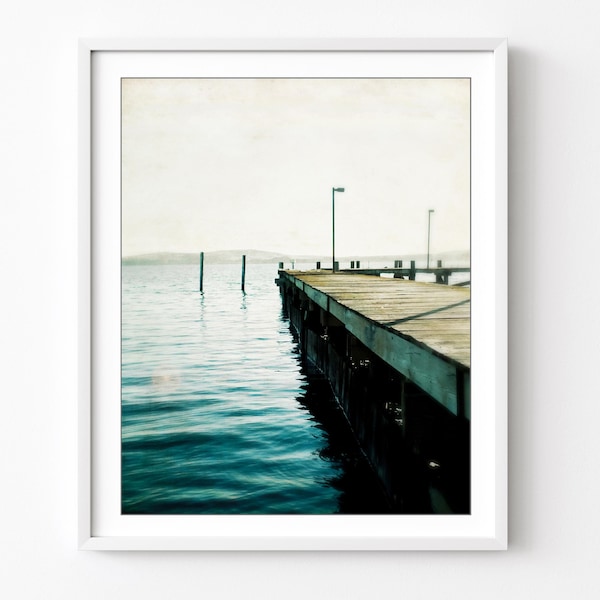 Ocean Photography, Nautical Wall Art, Ocean Bay Print, Boardwalk Wooden Pier, Fishing Dock Pint, Coastal Decor 5x7 11x14 12x16 Print