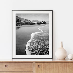 Black and White Beach Photography Ocean Photography, Seascape, California, Coastal Wall Art, 8x10 16x20 Print, Beach Print image 2