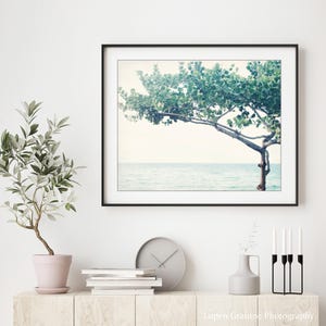 Ocean Print - Seascape Nature Photography Minimal Tree Print Blue Green Wall Art Art Nouveau Fine Art Photography Print - Nouveau Tree 画像 7