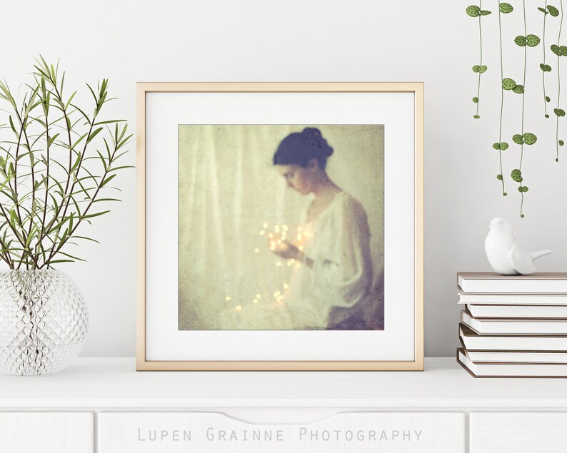 Vintage Style Figurative Print Dreamy Fairy Ethereal Woman Portrait Fine Art Photography Print Bedroom Wall Art image 2