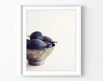 Figs Still Life Print, Food Photography, Minimal Kitchen Wall Art, Fruit in Bowl Print - A Few Figs