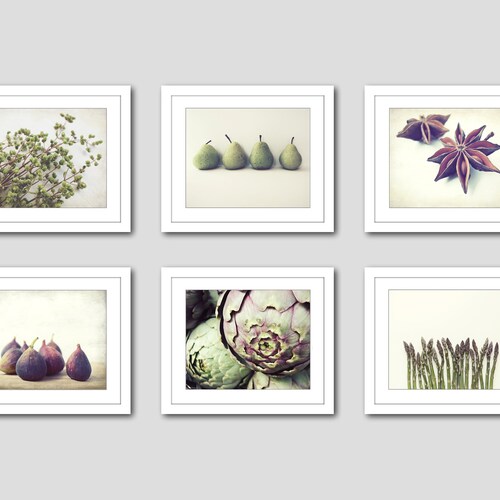 Kitchen Wall Decor Set Rustic Kitchen Wall Art Prints Herb Etsy