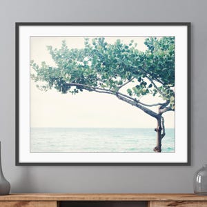 Ocean Print - Seascape Nature Photography Minimal Tree Print Blue Green Wall Art Art Nouveau Fine Art Photography Print - Nouveau Tree 画像 3