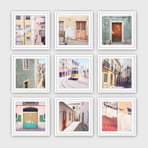 Lisbon Photography - Gallery Wall Set Travel Photography Set of 9 Prints, Europe, Lisbon Wall Art, Square Prints, 5x5 8x8 Prints