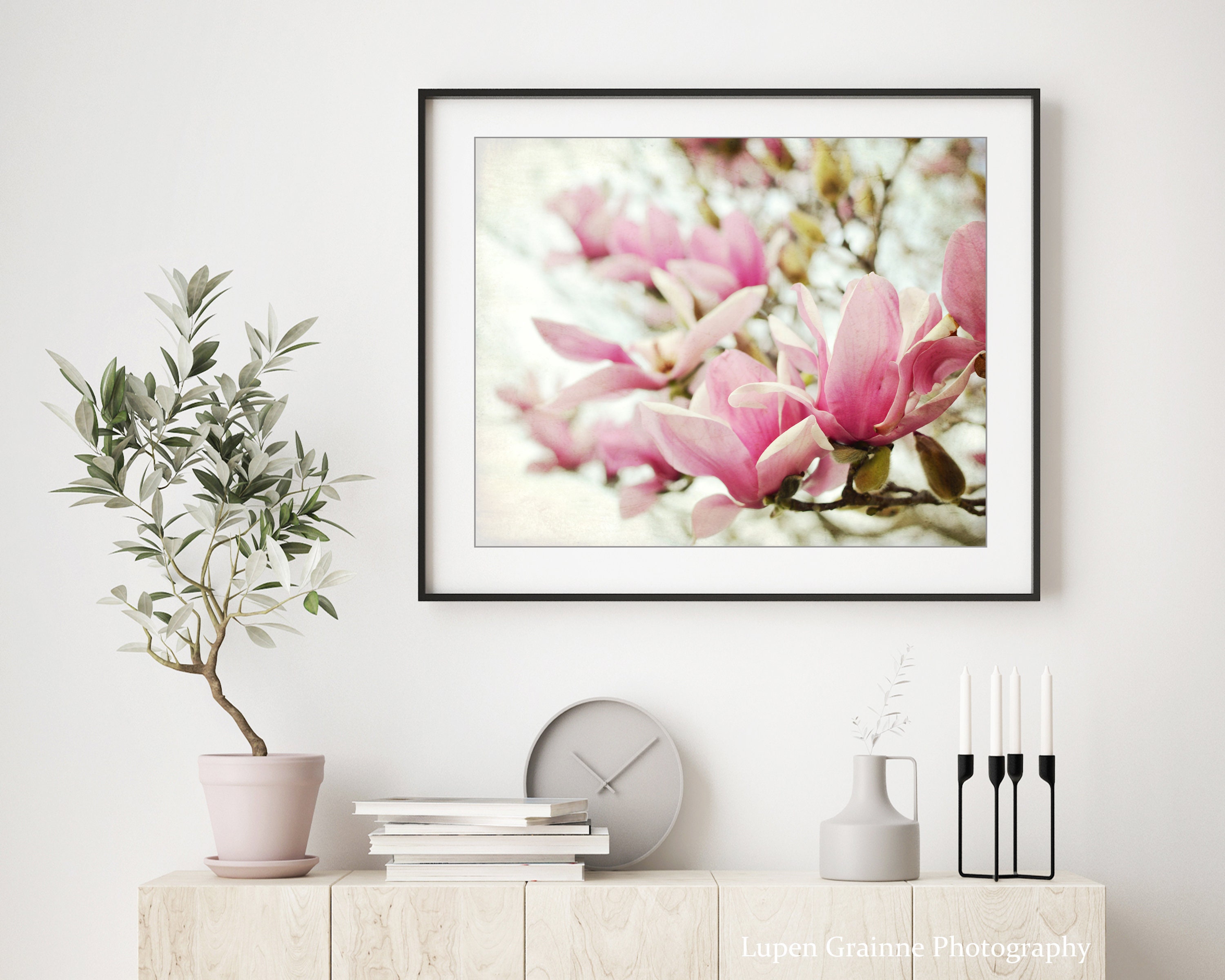 Magnolia Flowers Wall Art Botanical Print Spring Flower Etsy