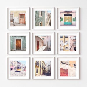 Lisbon Photography, Set of 9 Prints, Colorful Europe Wall Art, Travel Photos, Portugal Gallery Wall Art 5x5 8x8 10x10 Prints - Save 50% image 3