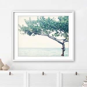 Ocean Print - Seascape Nature Photography Minimal Tree Print Blue Green Wall Art Art Nouveau Fine Art Photography Print - Nouveau Tree 画像 4
