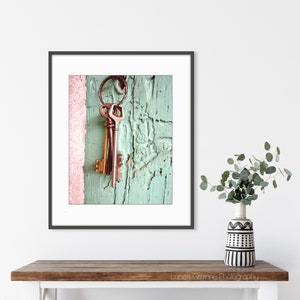 France, Skeleton Keys Print French Country Decor, Pink Mint Wall Art, Entryway Wall Art, Cottage Chic Wall Art, Travel Photography image 5