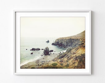 Coastal Wall Art, Northern California, Ocean Photography, Rustic Neutral Beach Print, 8x10 11x14 16x20 Print