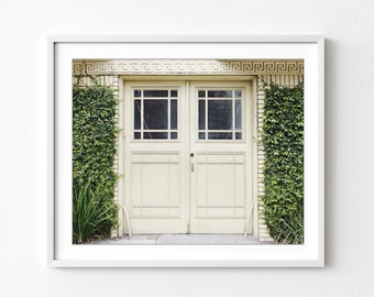 San Francisco, Wooden Doorway Greenery, Travel Photography, Wall Art, Art Deco, Architecture, Beige Green Wall Art, 8x10 11x14, Entryway Art