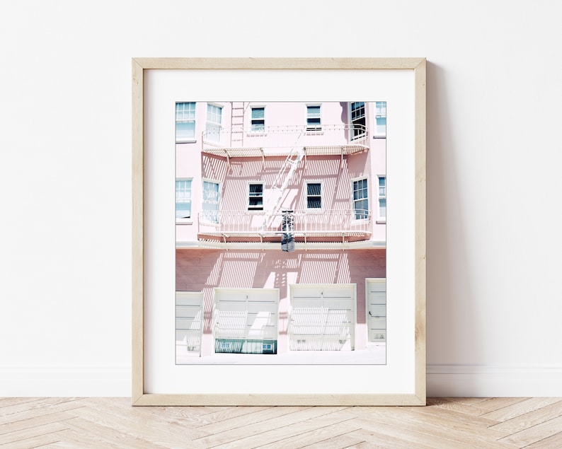 San Francisco Print Pale Pink Architecture, Urban Art, Pink Wall Art, California Travel Photography, House, Castro District image 4