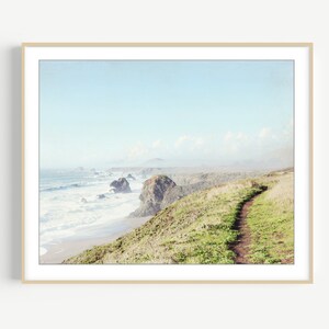 Coastal Landscape Photography - Northern California, Hiking Trail, Path, Seascape Print, Coastal Decor, Living Room Art, Nature Photography