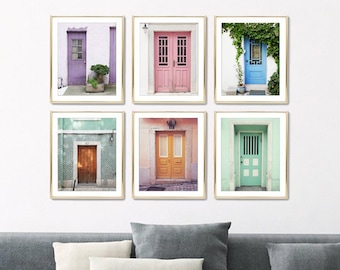 Colorful Doors Print Set, Travel Photography Prints, Set of 6 Prints, Wall Art, Architecture, Gallery Wall, Room Decor, 5x7 8x10 Prints