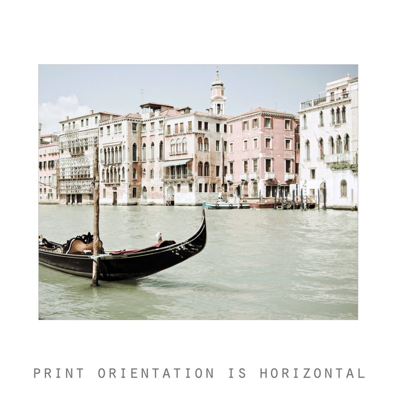 Venice Italy Print Gondola Boat Print Pale Pink Black Wall Art, Venice Architecture, Travel Photography, 8x10 11x14, Venice Wall Art image 6