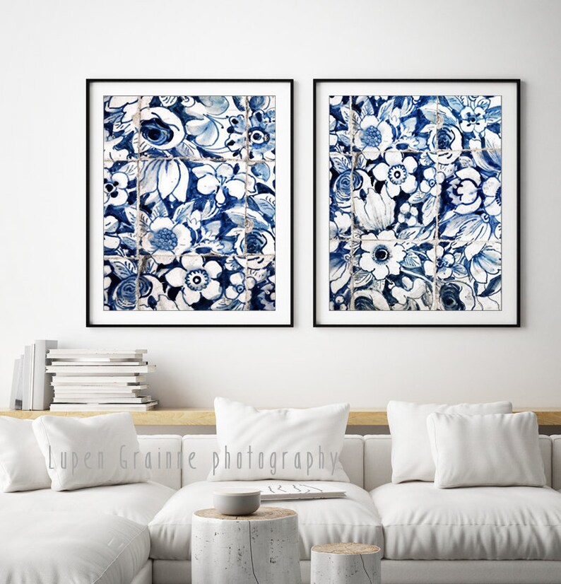 Blue And White Wall Art Lisbon Portuguese Tiles Print Etsy