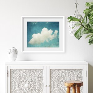 Cloud Photography, Blue Sky Wall Art, Cumulus Cloud Print, Nature Photography, 8x10 16x20, Blue Nursery Room Decor, Bedroom Wall Art image 6