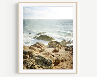 Ocean Photography - California Coastal Print, Rocky Coast, Beach Photography, 8x10 11x14 16x20, Rustic Beach Print