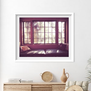 Cabin Morning Window Seat, Cabin Print, Architecture Art, Mauve Plum, Jack London House, Entryway Wall Art, 8x10 11x14, Rustic Cabin Decor image 2